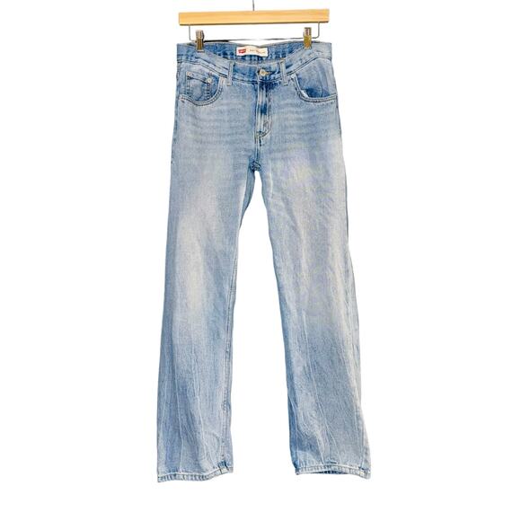 Levi's Other - Levis 505 Straight Jeans Sz 16 Reg 28x28 Boys Youth Light Wash Cotton Destressed